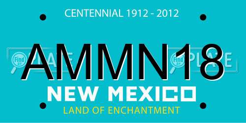 AMMN18 New Mexico License Plate