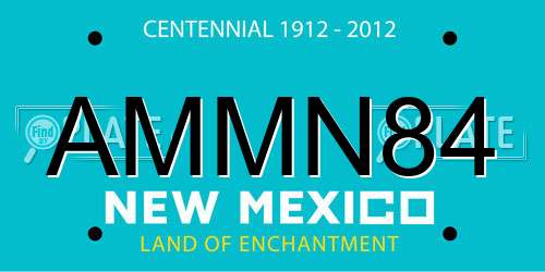 AMMN84 New Mexico License Plate