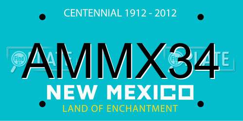 AMMX34 New Mexico License Plate