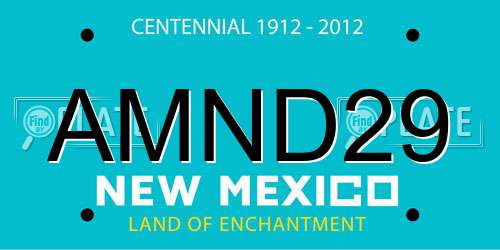 AMND29 New Mexico License Plate