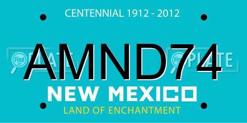 AMND74 New Mexico License Plate
