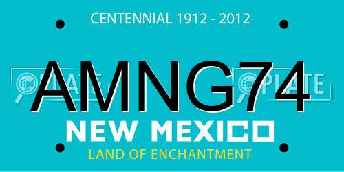 AMNG74 New Mexico License Plate
