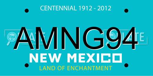 AMNG94 New Mexico License Plate