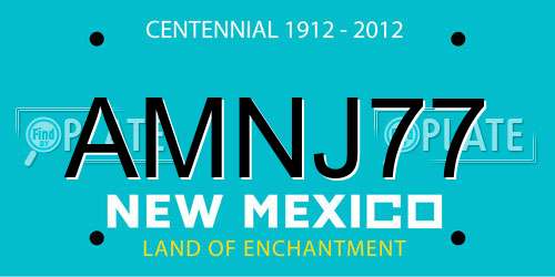 AMNJ77 New Mexico License Plate