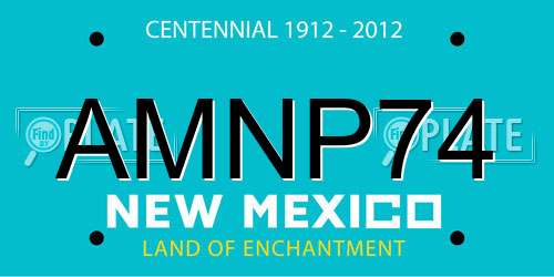 AMNP74 New Mexico License Plate