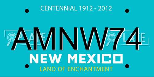 AMNW74 New Mexico License Plate