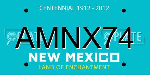 AMNX74 New Mexico License Plate