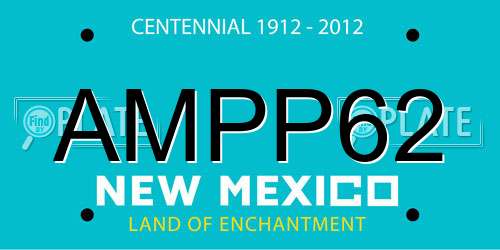 AMPP62 New Mexico License Plate