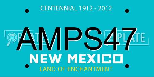 AMPS47 New Mexico License Plate
