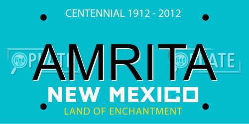 AMRITA New Mexico License Plate