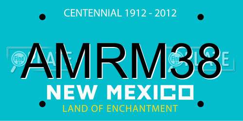AMRM38 New Mexico License Plate