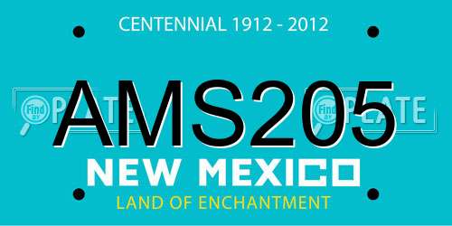 AMS205 New Mexico License Plate