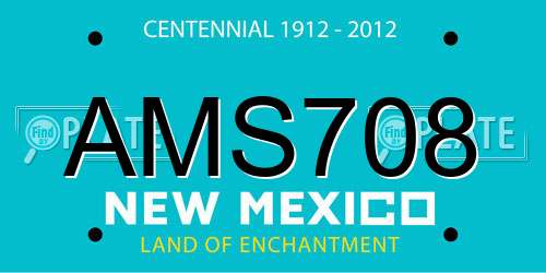 AMS708 New Mexico License Plate
