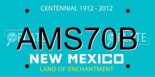 AMS70B New Mexico License Plate
