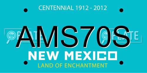AMS70S New Mexico License Plate