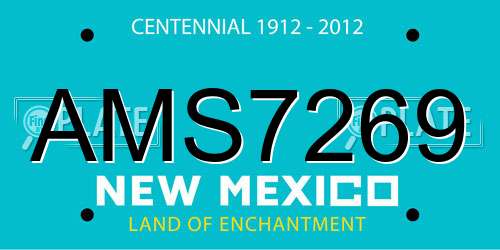 AMS7269 New Mexico License Plate