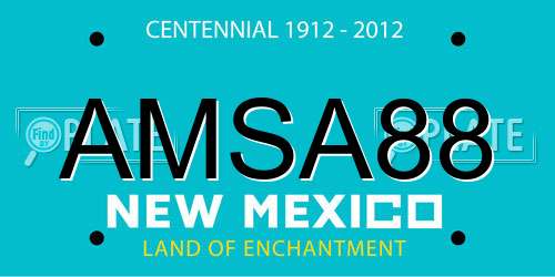 AMSA88 New Mexico License Plate