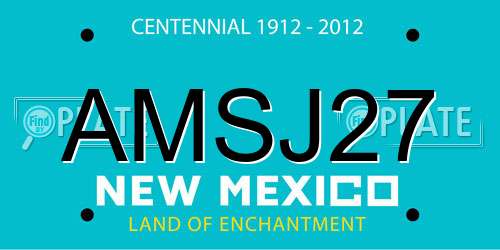 AMSJ27 New Mexico License Plate