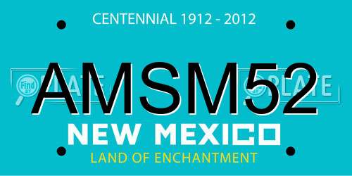 AMSM52 New Mexico License Plate