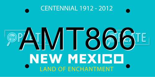 AMT866 New Mexico License Plate