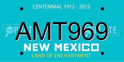 AMT969 New Mexico License Plate