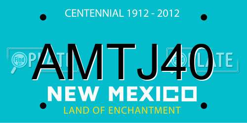 AMTJ40 New Mexico License Plate