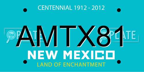 AMTX81 New Mexico License Plate