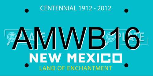 AMWB16 New Mexico License Plate