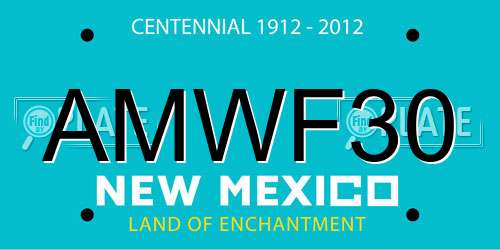 AMWF30 New Mexico License Plate