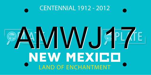AMWJ17 New Mexico License Plate