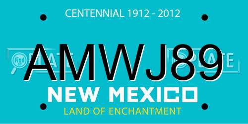 AMWJ89 New Mexico License Plate