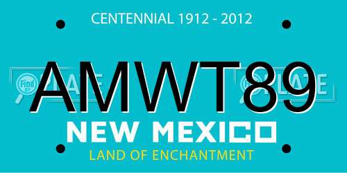 AMWT89 New Mexico License Plate