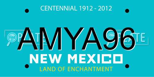 AMYA96 New Mexico License Plate
