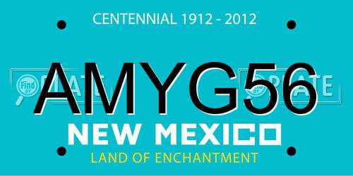 AMYG56 New Mexico License Plate