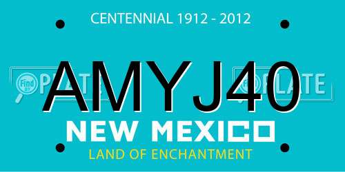 AMYJ40 New Mexico License Plate