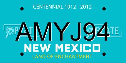 AMYJ94 New Mexico License Plate