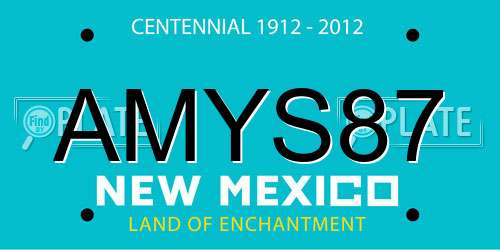 AMYS87 New Mexico License Plate