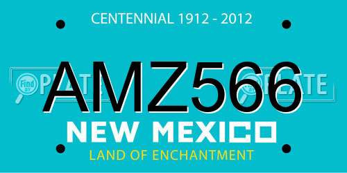 AMZ566 New Mexico License Plate