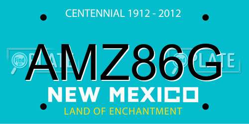 AMZ86G New Mexico License Plate