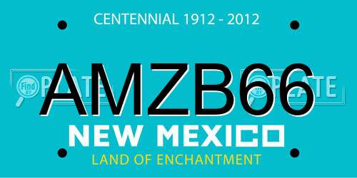 AMZB66 New Mexico License Plate