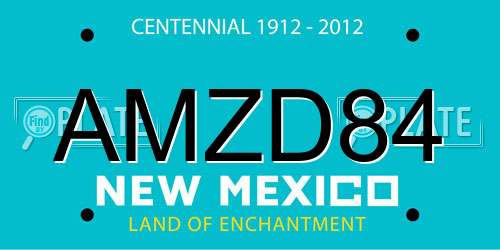 AMZD84 New Mexico License Plate