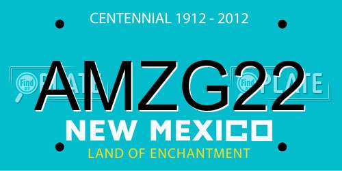 AMZG22 New Mexico License Plate