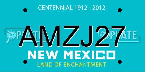 AMZJ27 New Mexico License Plate
