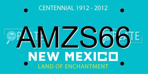 AMZS66 New Mexico License Plate