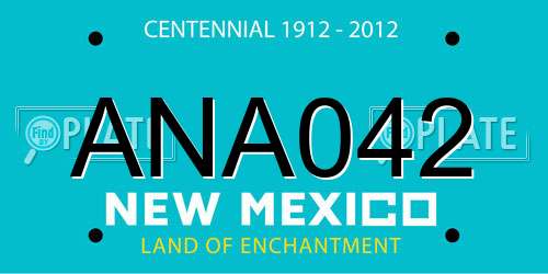 ANA042 New Mexico License Plate
