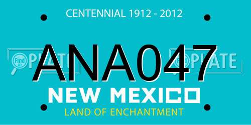 ANA047 New Mexico License Plate