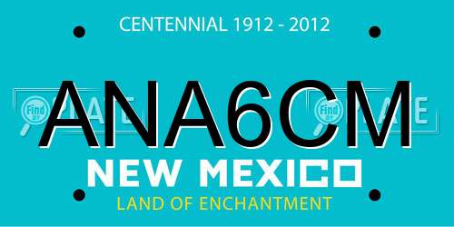 ANA6CM New Mexico License Plate