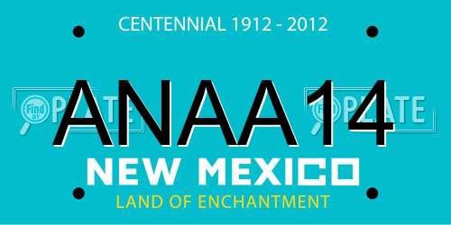 ANAA14 New Mexico License Plate