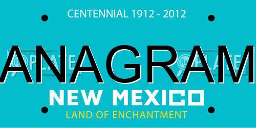 ANAGRAM New Mexico License Plate
