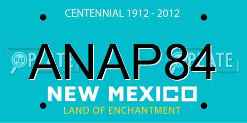 ANAP84 New Mexico License Plate